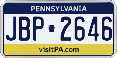 PA license plate JBP2646