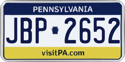 PA license plate JBP2652