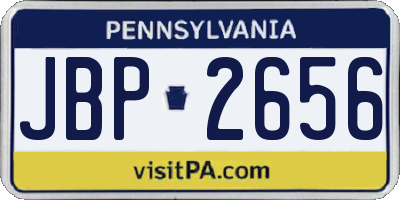 PA license plate JBP2656