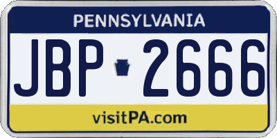 PA license plate JBP2666