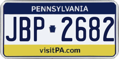 PA license plate JBP2682