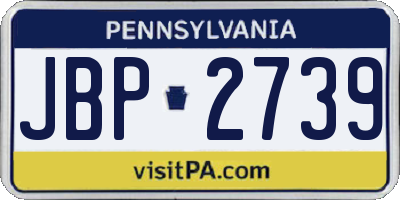 PA license plate JBP2739