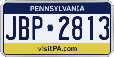 PA license plate JBP2813