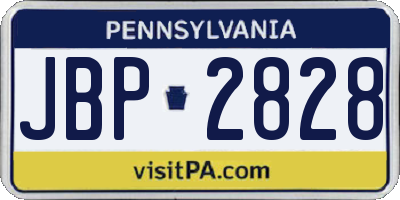 PA license plate JBP2828