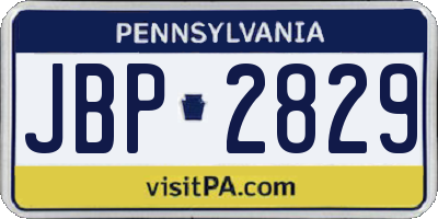 PA license plate JBP2829