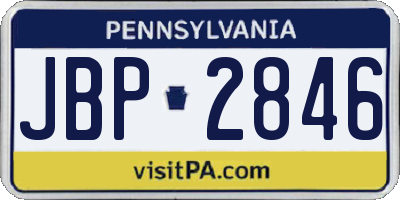 PA license plate JBP2846