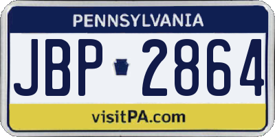 PA license plate JBP2864