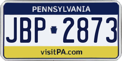 PA license plate JBP2873