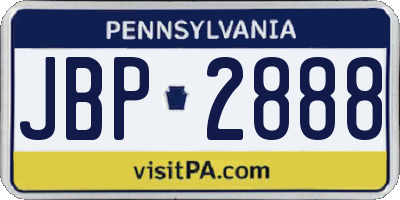 PA license plate JBP2888