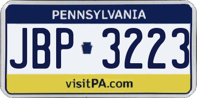 PA license plate JBP3223