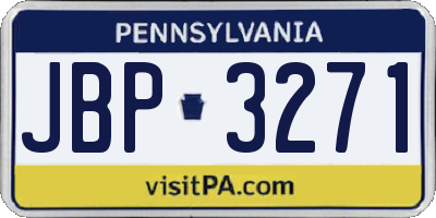 PA license plate JBP3271