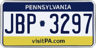 PA license plate JBP3297