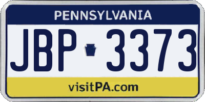 PA license plate JBP3373