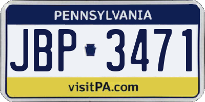 PA license plate JBP3471