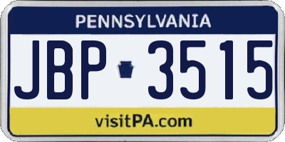 PA license plate JBP3515