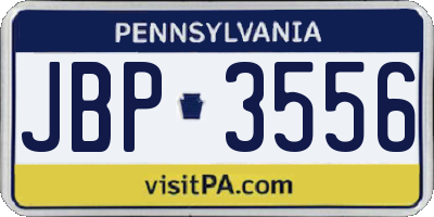 PA license plate JBP3556