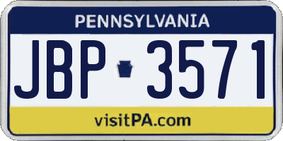 PA license plate JBP3571