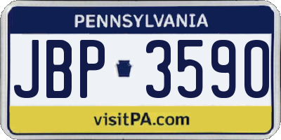 PA license plate JBP3590