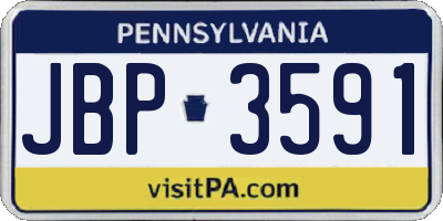PA license plate JBP3591