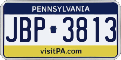 PA license plate JBP3813