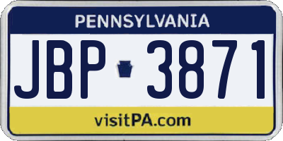 PA license plate JBP3871