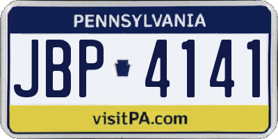 PA license plate JBP4141