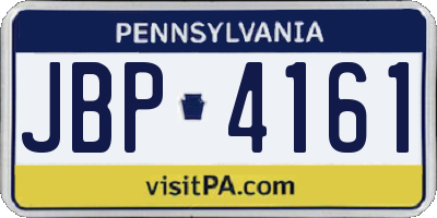 PA license plate JBP4161