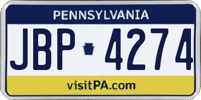 PA license plate JBP4274
