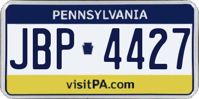PA license plate JBP4427