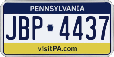 PA license plate JBP4437