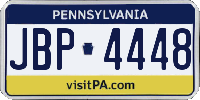 PA license plate JBP4448