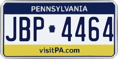 PA license plate JBP4464