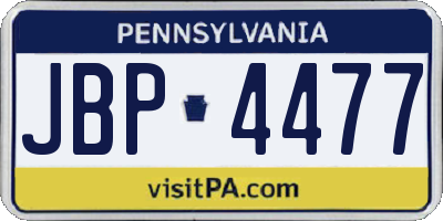 PA license plate JBP4477