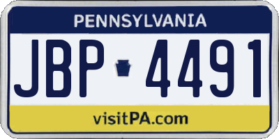 PA license plate JBP4491