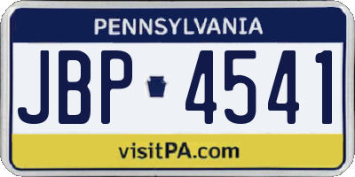 PA license plate JBP4541
