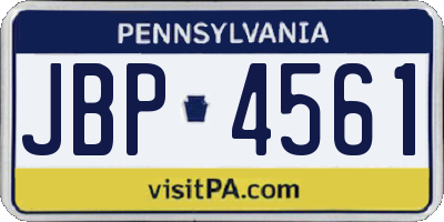 PA license plate JBP4561