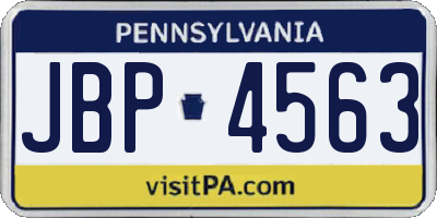 PA license plate JBP4563