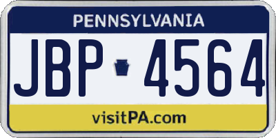 PA license plate JBP4564