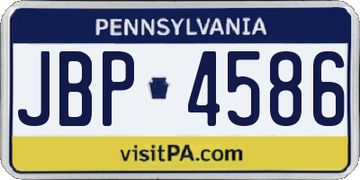 PA license plate JBP4586