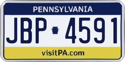PA license plate JBP4591