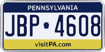 PA license plate JBP4608