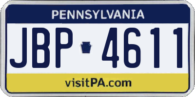 PA license plate JBP4611