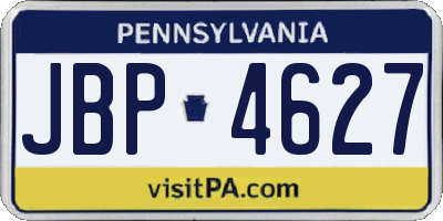 PA license plate JBP4627