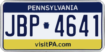 PA license plate JBP4641