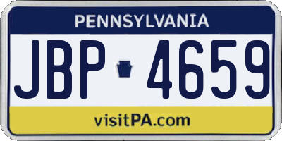 PA license plate JBP4659