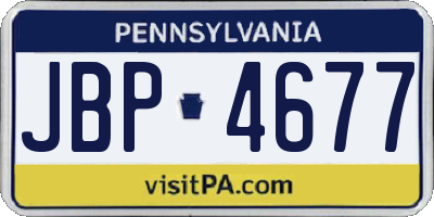 PA license plate JBP4677