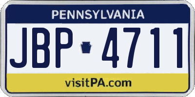 PA license plate JBP4711