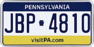 PA license plate JBP4810