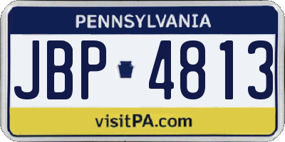 PA license plate JBP4813