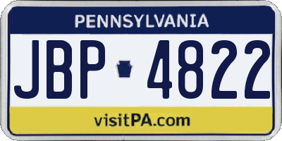 PA license plate JBP4822